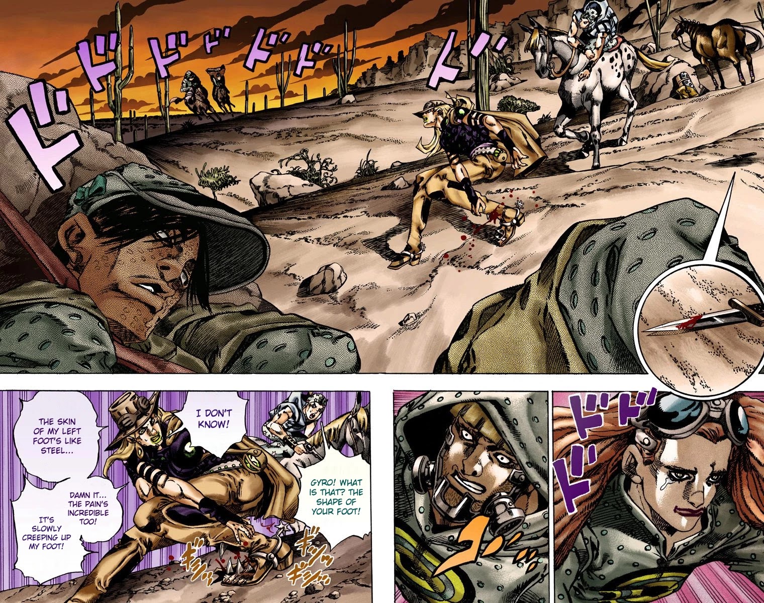 JoJo's Bizarre Adventure Part 7 - Steel Ball Run (Official Colored) Chapter 16 page 3 - Chapter 16: The Desert Born Outlaws Part 2