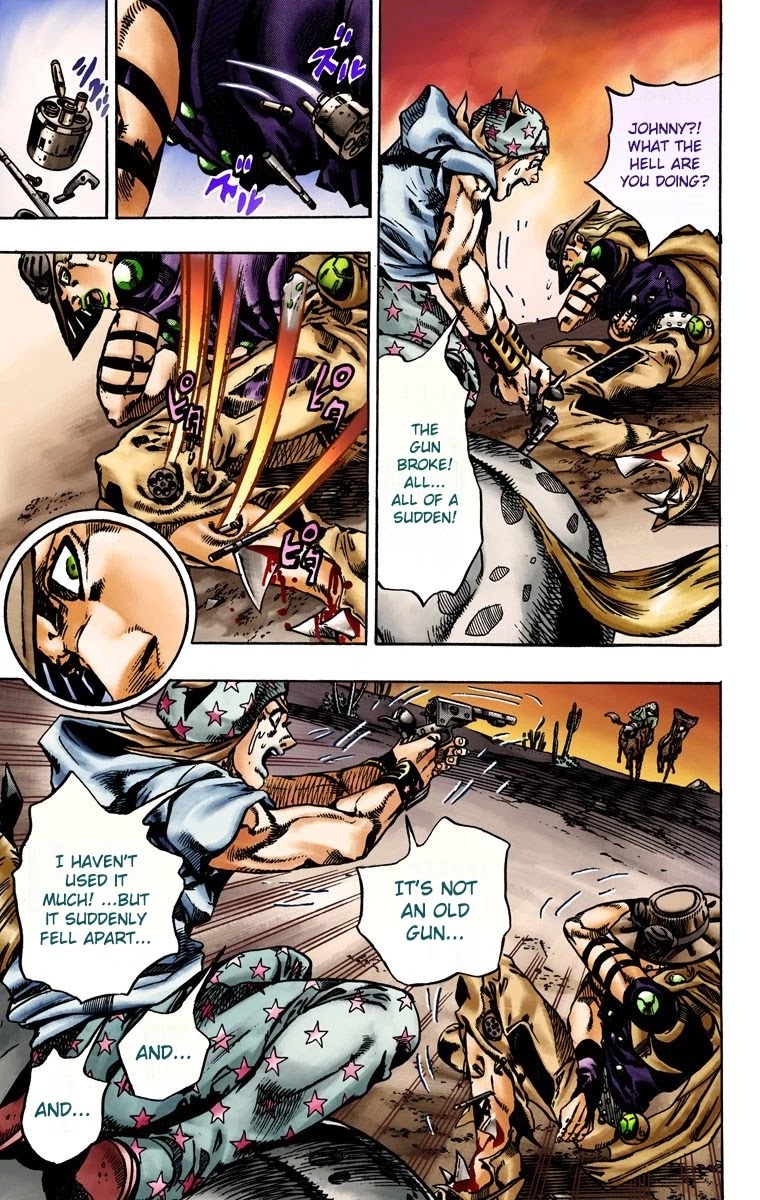 JoJo's Bizarre Adventure Part 7 - Steel Ball Run (Official Colored) Chapter 16 page 7 - Chapter 16: The Desert Born Outlaws Part 2