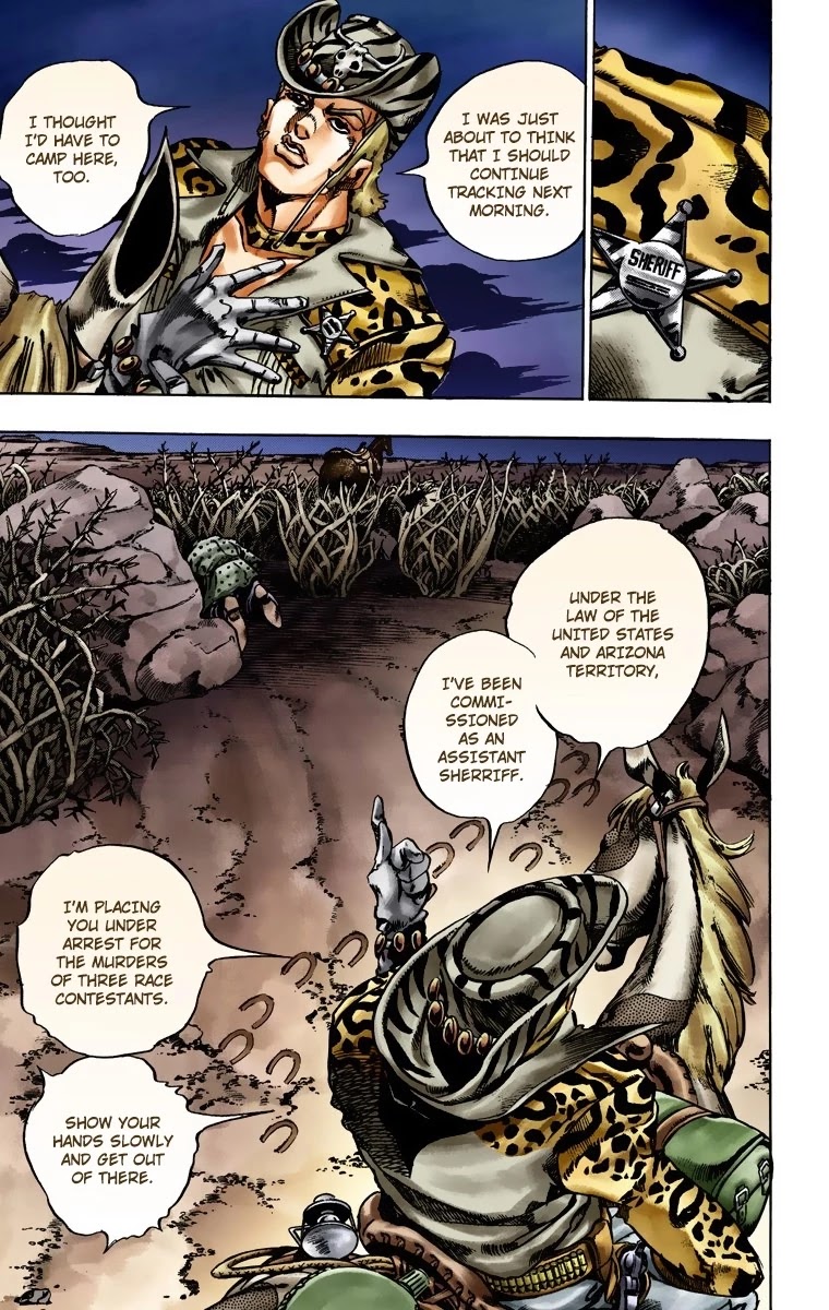 JoJo's Bizarre Adventure Part 7 - Steel Ball Run (Official Colored) Chapter 17 page 14 - Chapter 17: The Desert Born Outlaws Part 3