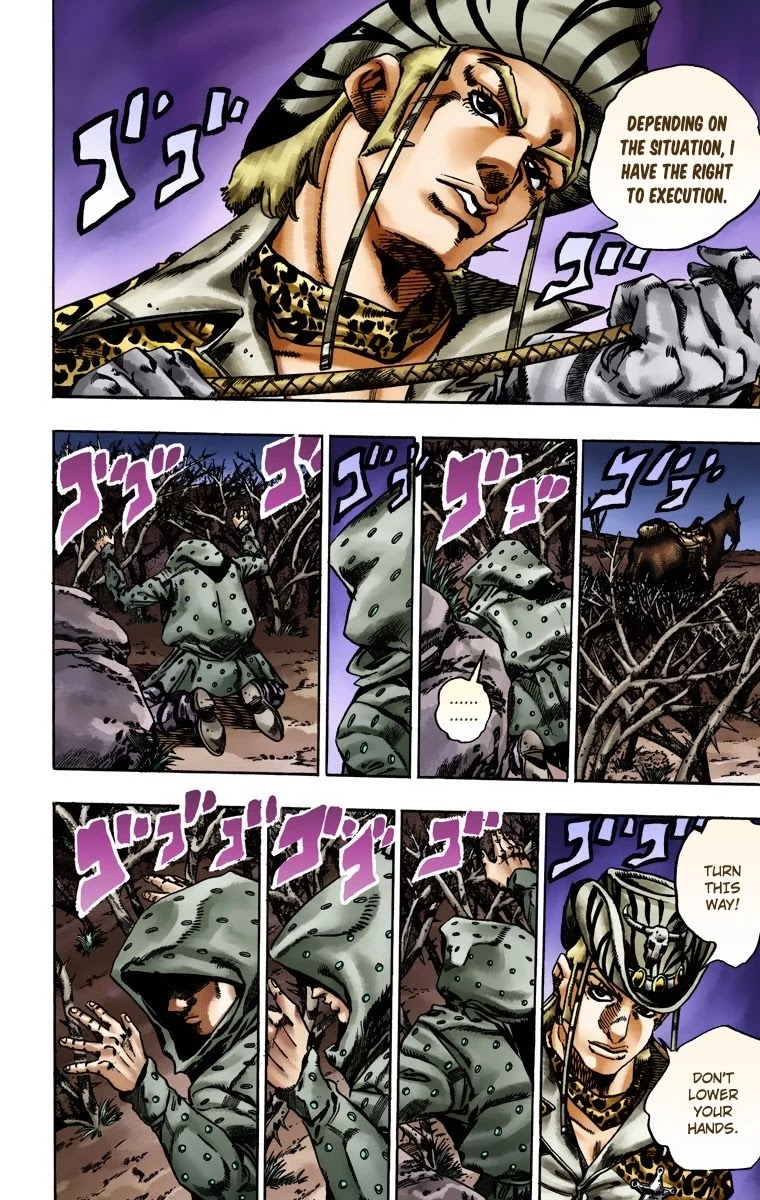 JoJo's Bizarre Adventure Part 7 - Steel Ball Run (Official Colored) Chapter 17 page 15 - Chapter 17: The Desert Born Outlaws Part 3