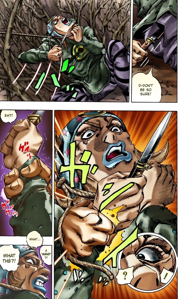 JoJo's Bizarre Adventure Part 7 - Steel Ball Run (Official Colored) Chapter 17 page 22 - Chapter 17: The Desert Born Outlaws Part 3