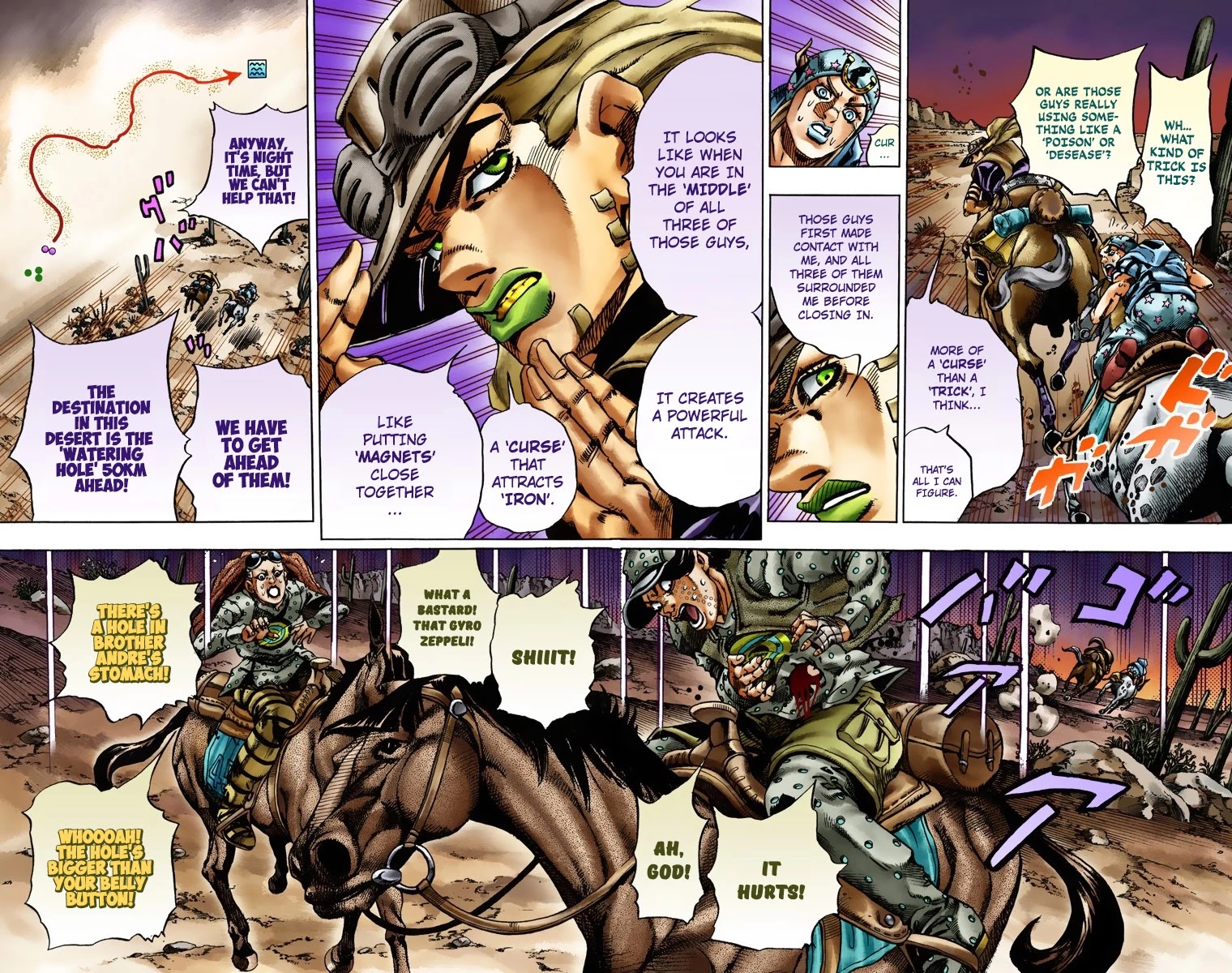 JoJo's Bizarre Adventure Part 7 - Steel Ball Run (Official Colored) Chapter 17 page 3 - Chapter 17: The Desert Born Outlaws Part 3