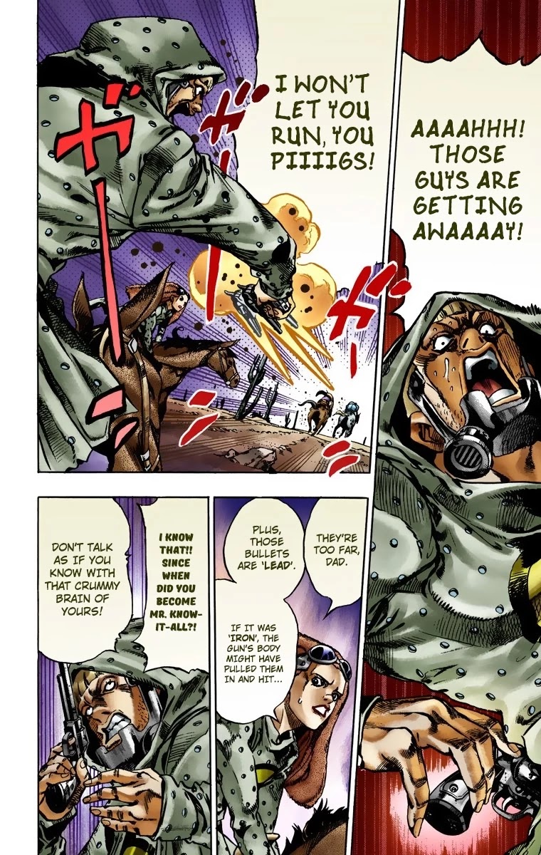 JoJo's Bizarre Adventure Part 7 - Steel Ball Run (Official Colored) Chapter 17 page 4 - Chapter 17: The Desert Born Outlaws Part 3