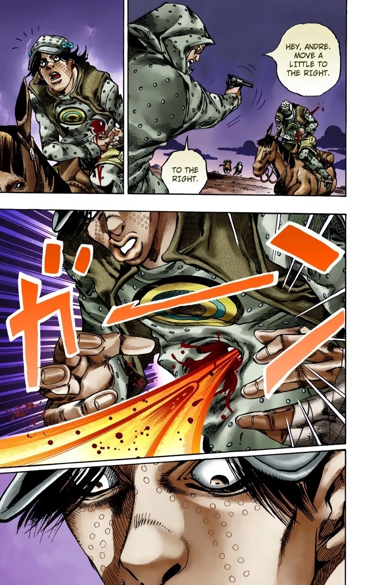 JoJo's Bizarre Adventure Part 7 - Steel Ball Run (Official Colored) Chapter 17 page 5 - Chapter 17: The Desert Born Outlaws Part 3