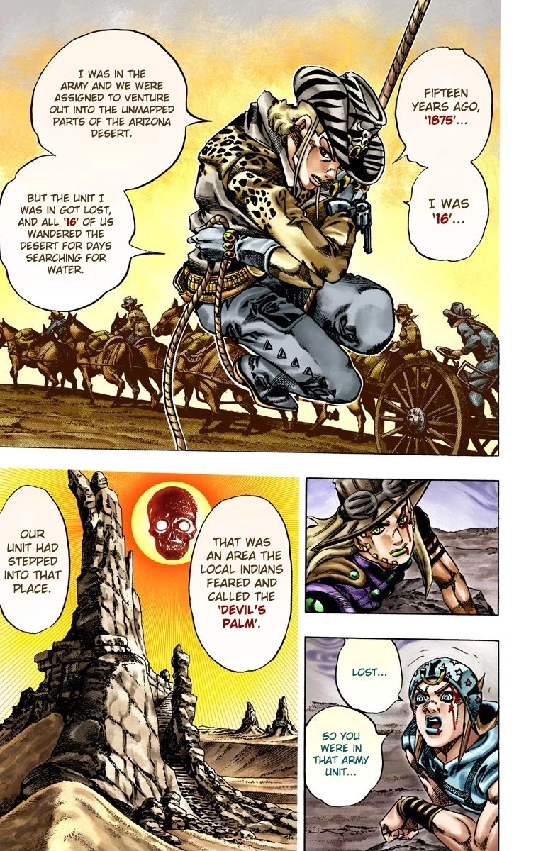 JoJo's Bizarre Adventure Part 7 - Steel Ball Run (Official Colored) Chapter 19 page 4 - Chapter 19: The Devil's Palm Part 2