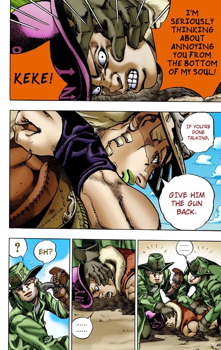 JoJo's Bizarre Adventure Part 7 - Steel Ball Run (Official Colored) Chapter 2 page 15 - Chapter 2: Gyro Zeppeli