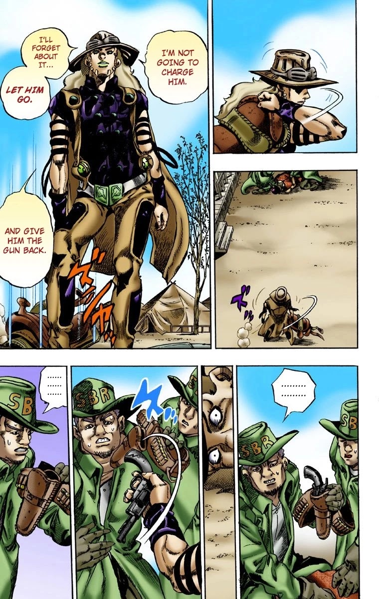 JoJo's Bizarre Adventure Part 7 - Steel Ball Run (Official Colored) Chapter 2 page 16 - Chapter 2: Gyro Zeppeli