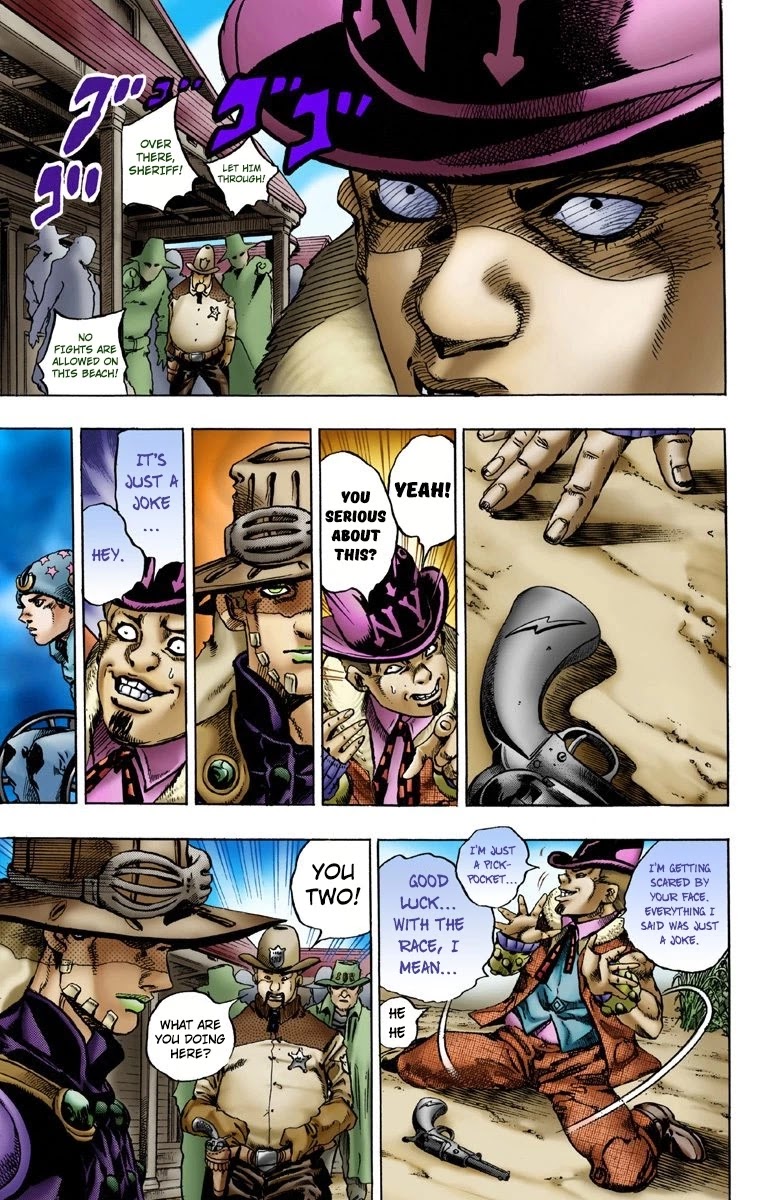 JoJo's Bizarre Adventure Part 7 - Steel Ball Run (Official Colored) Chapter 2 page 19 - Chapter 2: Gyro Zeppeli