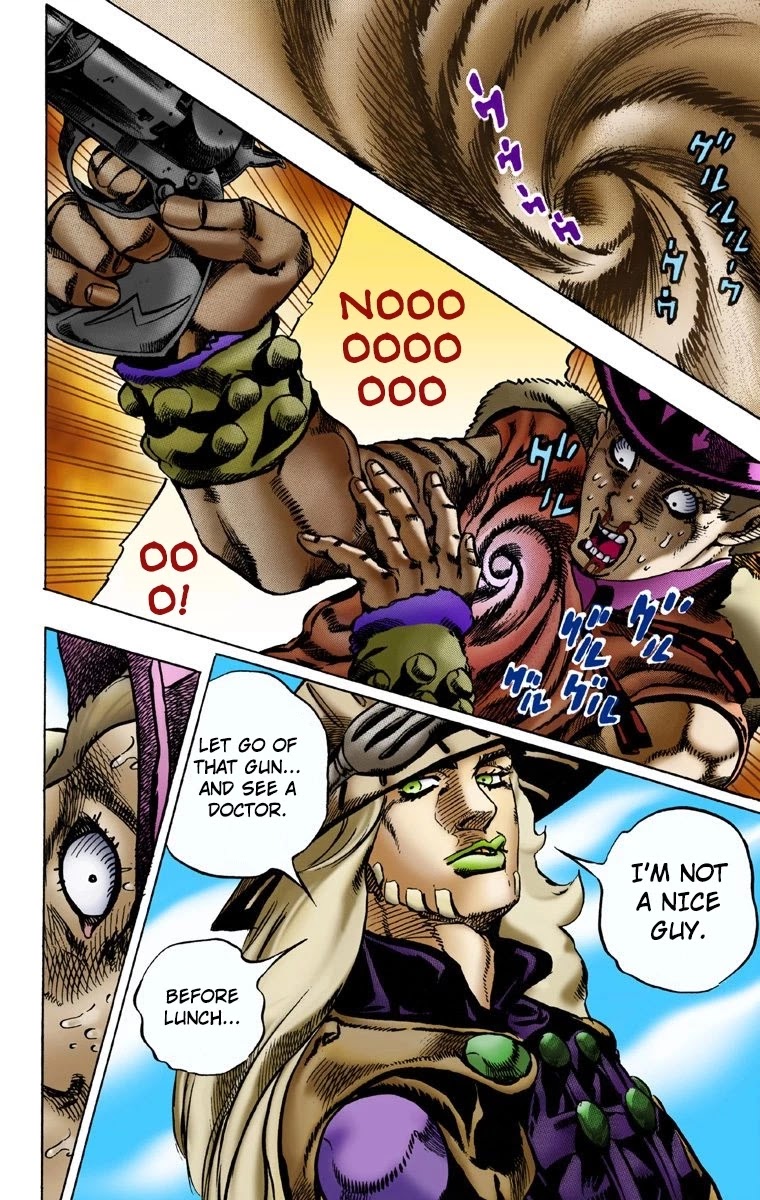 JoJo's Bizarre Adventure Part 7 - Steel Ball Run (Official Colored) Chapter 2 page 23 - Chapter 2: Gyro Zeppeli