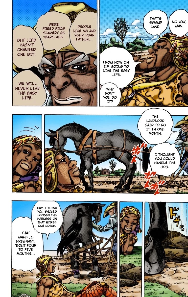 JoJo's Bizarre Adventure Part 7 - Steel Ball Run (Official Colored) Chapter 2 page 6 - Chapter 2: Gyro Zeppeli