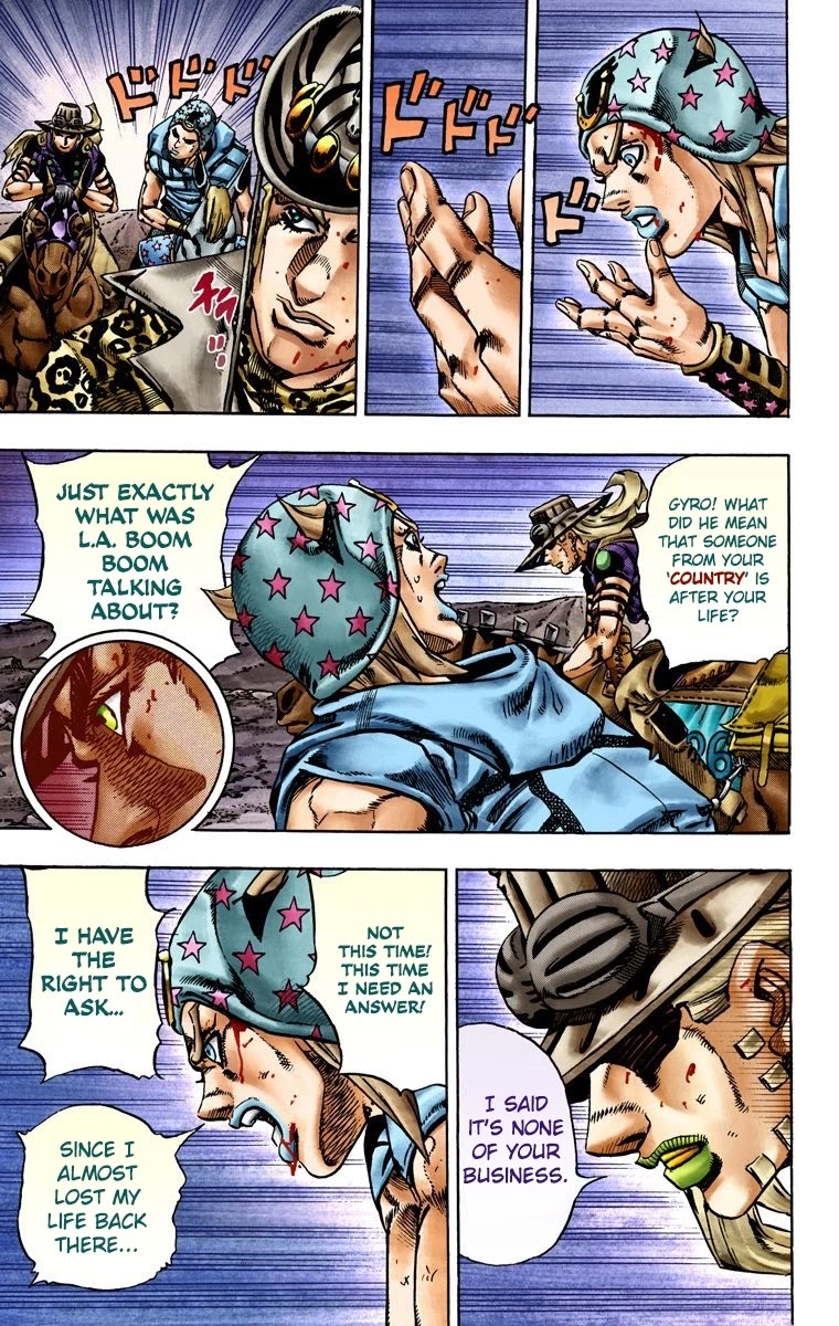 JoJo's Bizarre Adventure Part 7 - Steel Ball Run (Official Colored) Chapter 20 page 13 - Chapter 20: The Duty of Gyro Zeppeli Part 1