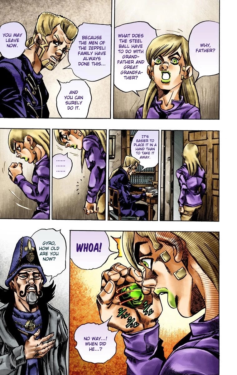 JoJo's Bizarre Adventure Part 7 - Steel Ball Run (Official Colored) Chapter 20 page 19 - Chapter 20: The Duty of Gyro Zeppeli Part 1
