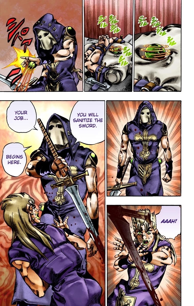 JoJo's Bizarre Adventure Part 7 - Steel Ball Run (Official Colored) Chapter 20 page 27 - Chapter 20: The Duty of Gyro Zeppeli Part 1