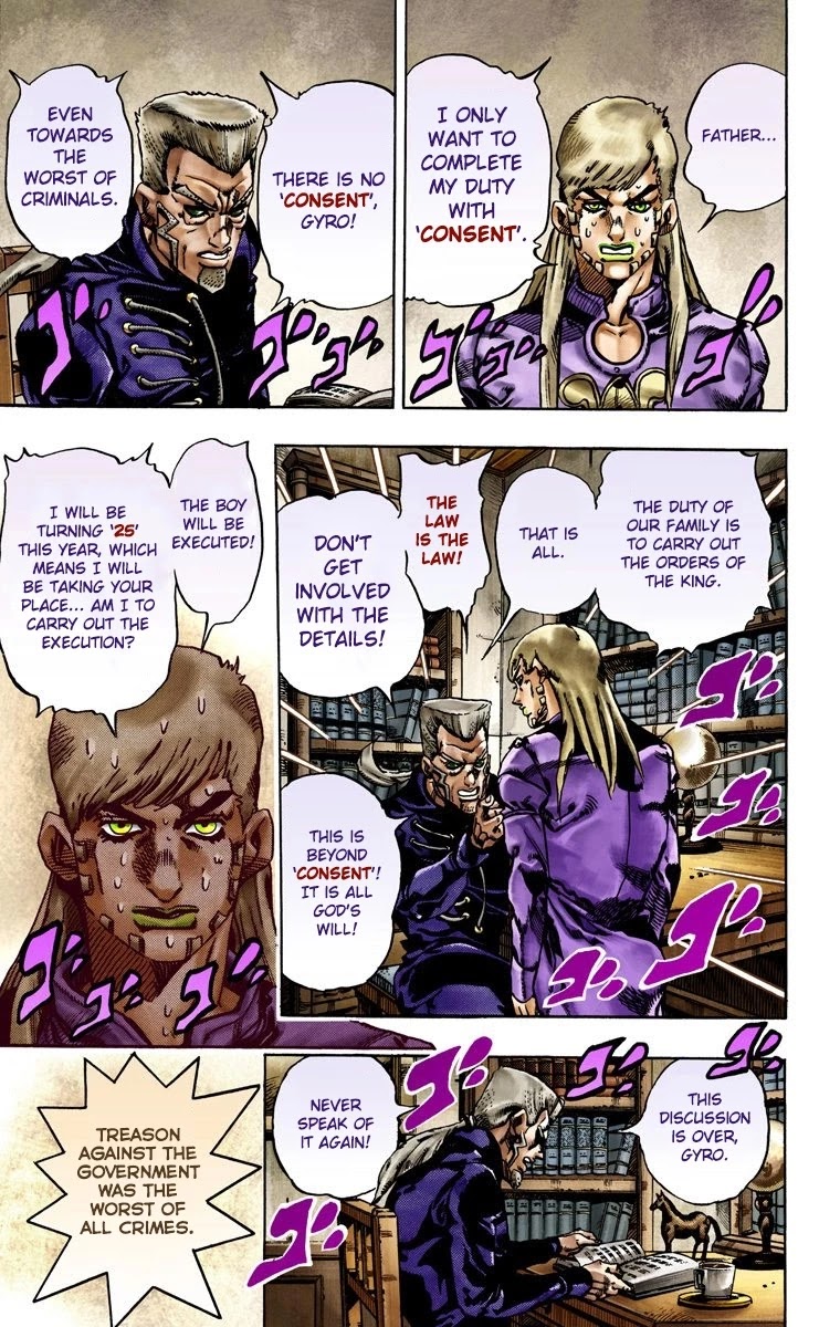 JoJo's Bizarre Adventure Part 7 - Steel Ball Run (Official Colored) Chapter 21 page 10 - Chapter 21: The Duty of Gyro Zeppeli Part 2