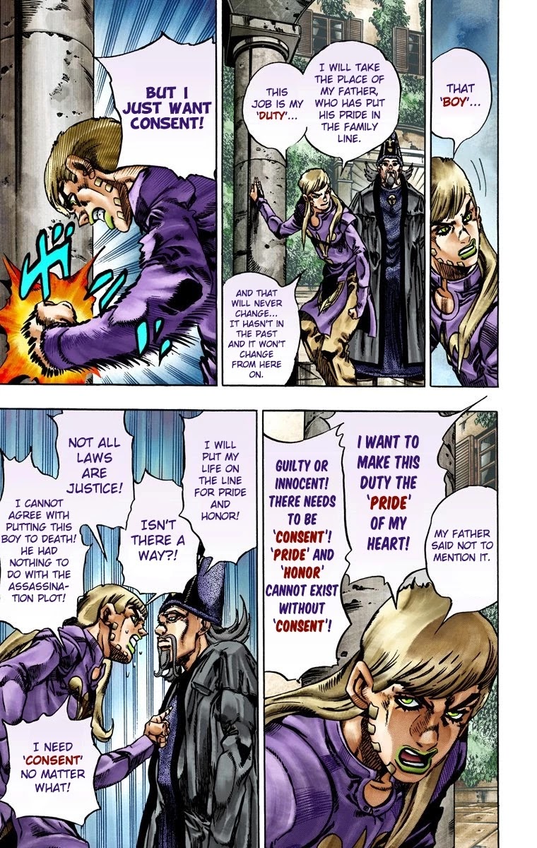 JoJo's Bizarre Adventure Part 7 - Steel Ball Run (Official Colored) Chapter 21 page 12 - Chapter 21: The Duty of Gyro Zeppeli Part 2