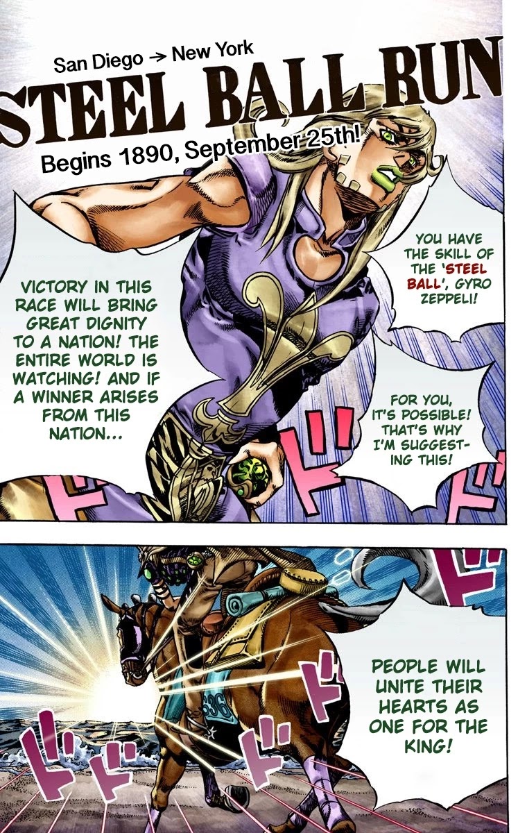 JoJo's Bizarre Adventure Part 7 - Steel Ball Run (Official Colored) Chapter 21 page 16 - Chapter 21: The Duty of Gyro Zeppeli Part 2
