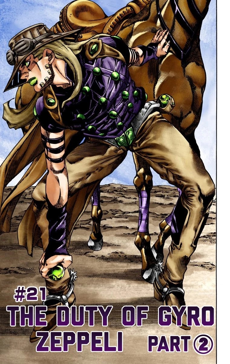 JoJo's Bizarre Adventure Part 7 - Steel Ball Run (Official Colored) Chapter 21 page 2 - Chapter 21: The Duty of Gyro Zeppeli Part 2