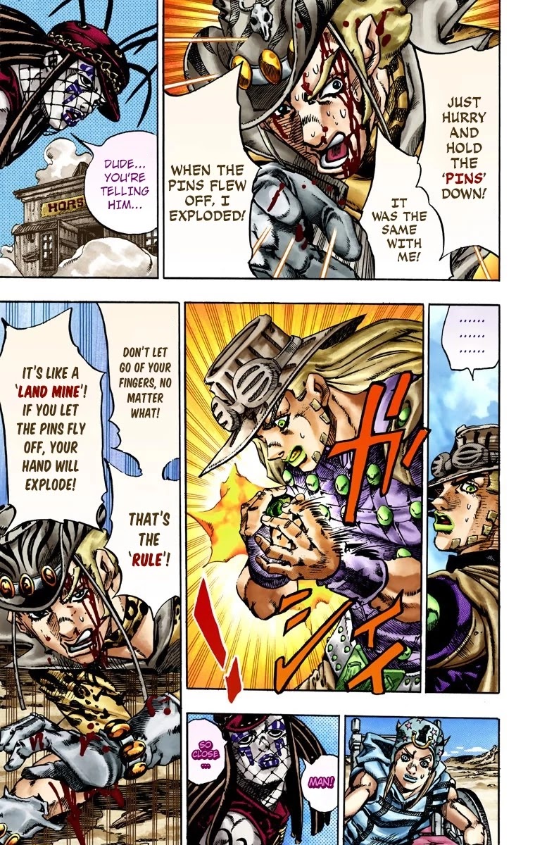 JoJo's Bizarre Adventure Part 7 - Steel Ball Run (Official Colored) Chapter 22 page 13 - Chapter 22: The Terrorist from a Far Off Country Part 1