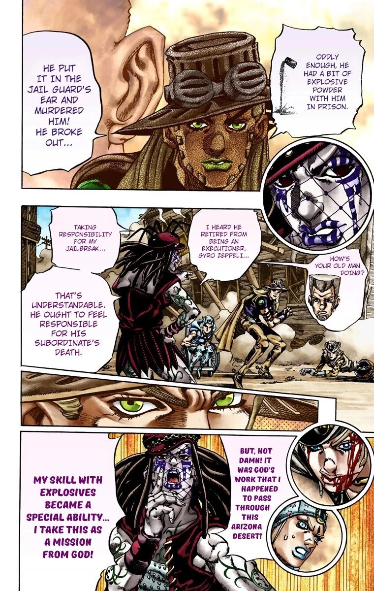 JoJo's Bizarre Adventure Part 7 - Steel Ball Run (Official Colored) Chapter 22 page 16 - Chapter 22: The Terrorist from a Far Off Country Part 1