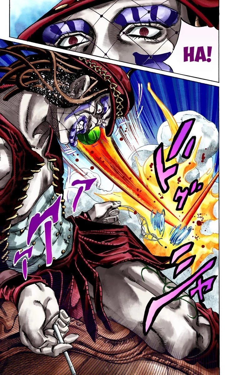 JoJo's Bizarre Adventure Part 7 - Steel Ball Run (Official Colored) Chapter 23 page 28 - Chapter 23: The Terrorist from a Far Off Country Part 2