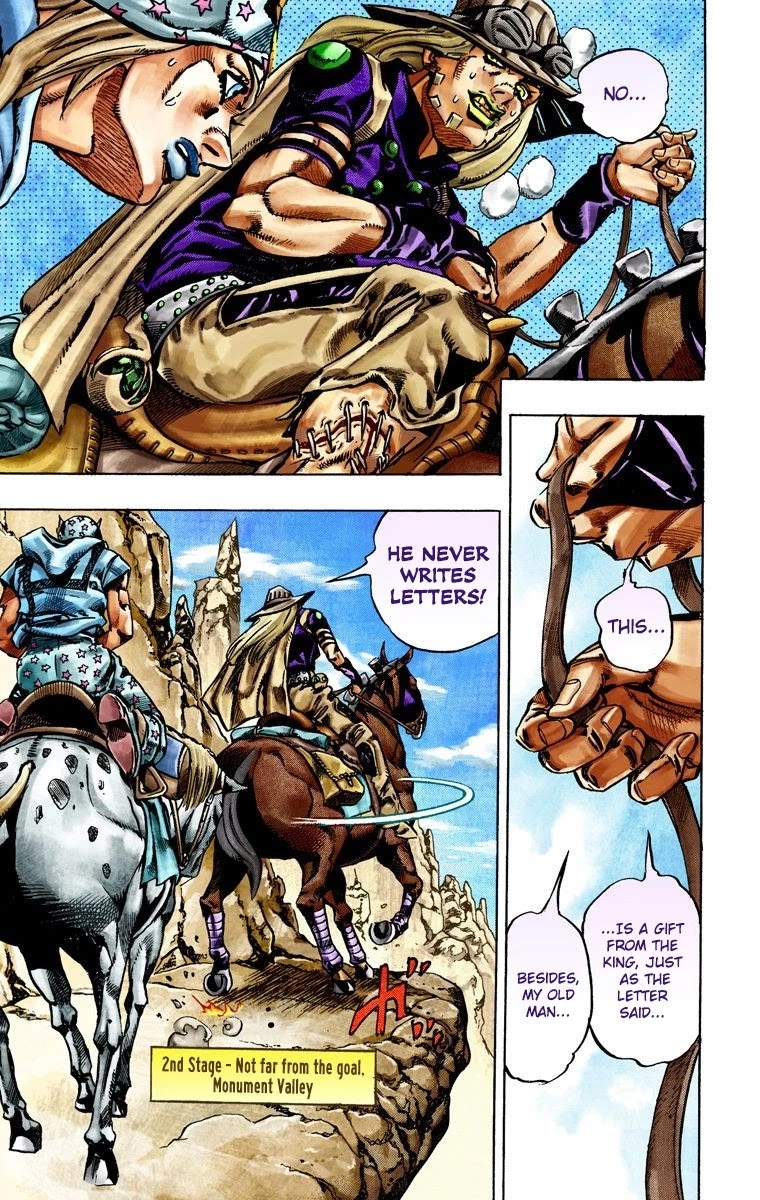 JoJo's Bizarre Adventure Part 7 - Steel Ball Run (Official Colored) Chapter 24 page 23 - Chapter 24: Intermission (Interlude Piece)
