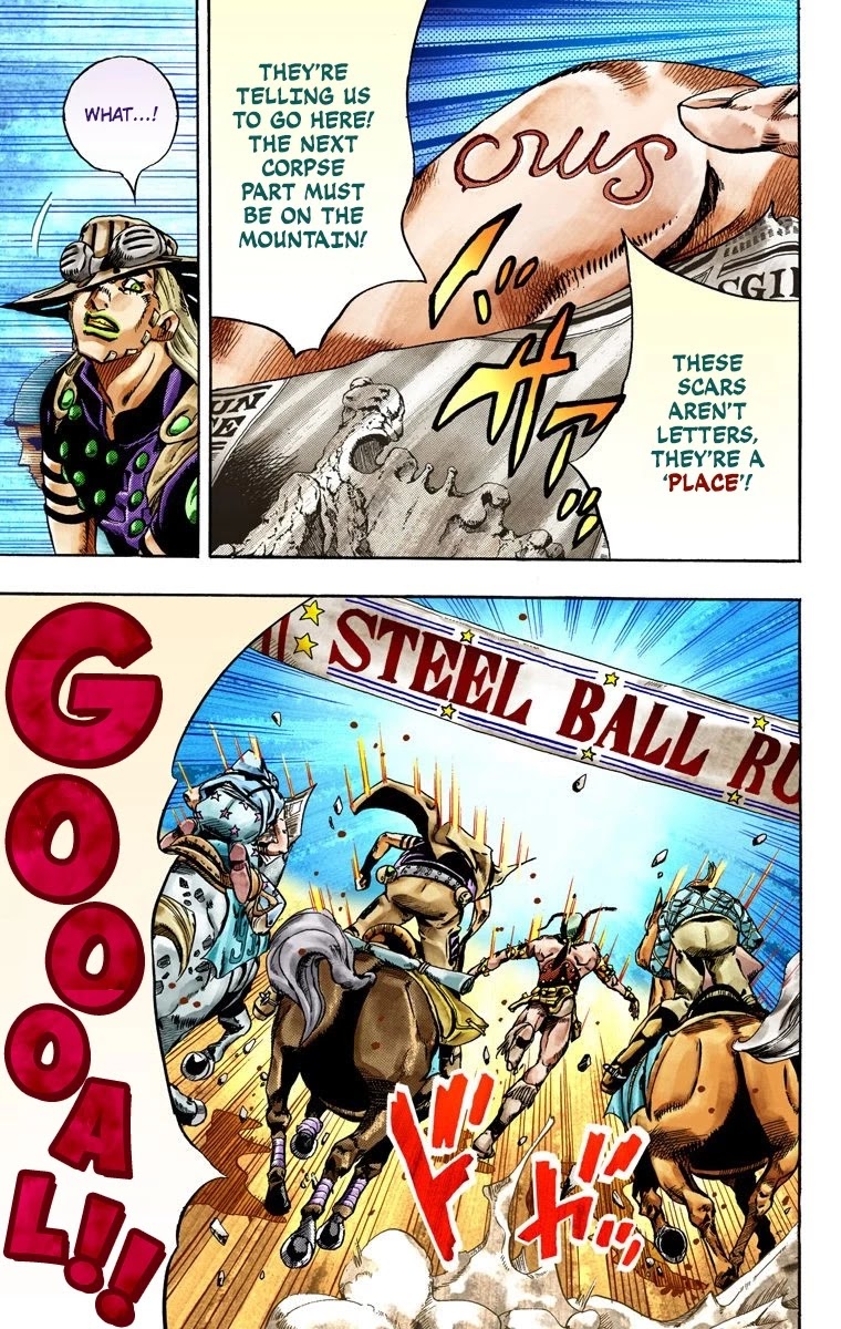 JoJo's Bizarre Adventure Part 7 - Steel Ball Run (Official Colored) Chapter 28 page 10 - Chapter 28: Scary Monsters Part 1