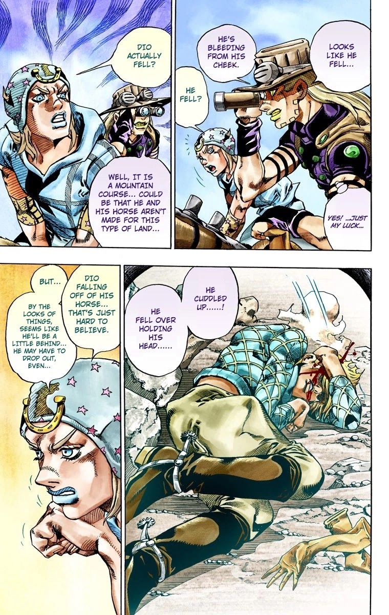 JoJo's Bizarre Adventure Part 7 - Steel Ball Run (Official Colored) Chapter 28 page 23 - Chapter 28: Scary Monsters Part 1