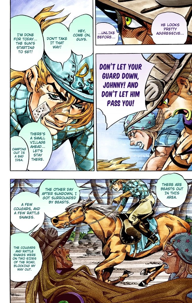 JoJo's Bizarre Adventure Part 7 - Steel Ball Run (Official Colored) Chapter 28 page 32 - Chapter 28: Scary Monsters Part 1