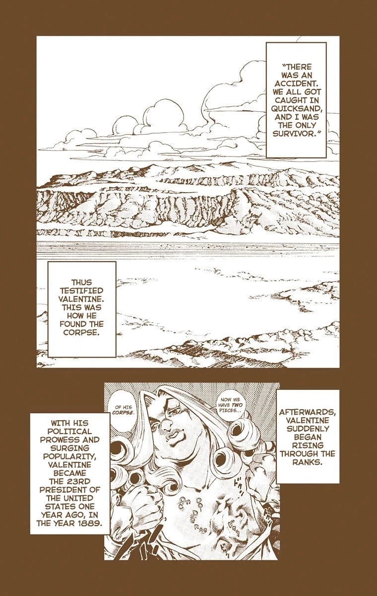 JoJo's Bizarre Adventure Part 7 - Steel Ball Run (Official Colored) Chapter 30.5 page 2 - Chapter 30.5: The Story of F. Valentine