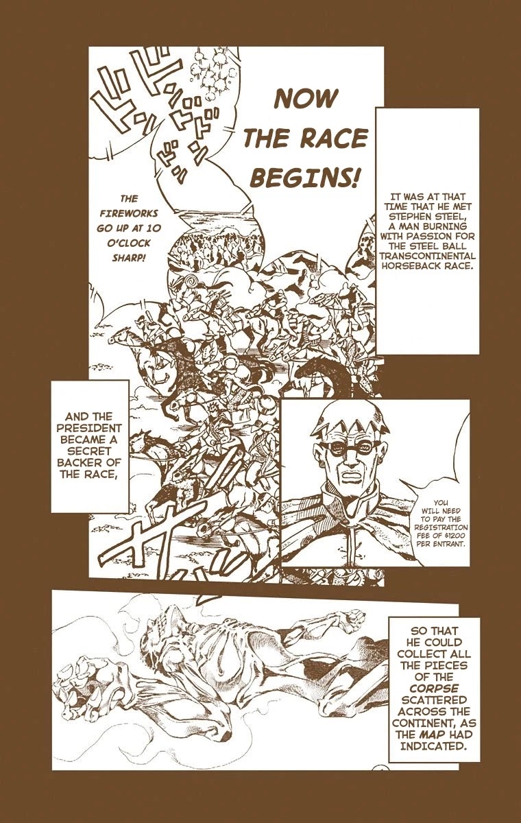 JoJo's Bizarre Adventure Part 7 - Steel Ball Run (Official Colored) Chapter 30.5 page 3 - Chapter 30.5: The Story of F. Valentine