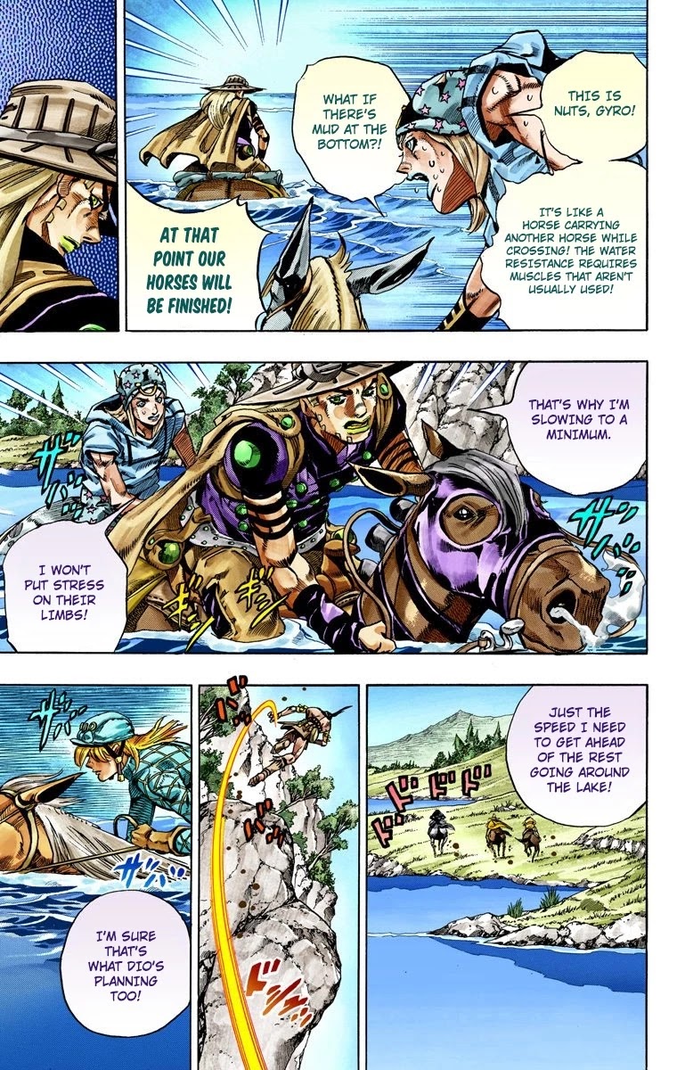 JoJo's Bizarre Adventure Part 7 - Steel Ball Run (Official Colored) Chapter 32 page 12 - Chapter 32: 3rd Stage Goal Canon City