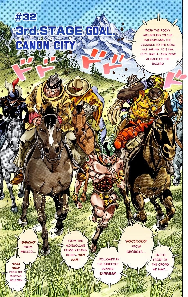 JoJo's Bizarre Adventure Part 7 - Steel Ball Run (Official Colored) Chapter 32 page 2 - Chapter 32: 3rd Stage Goal Canon City