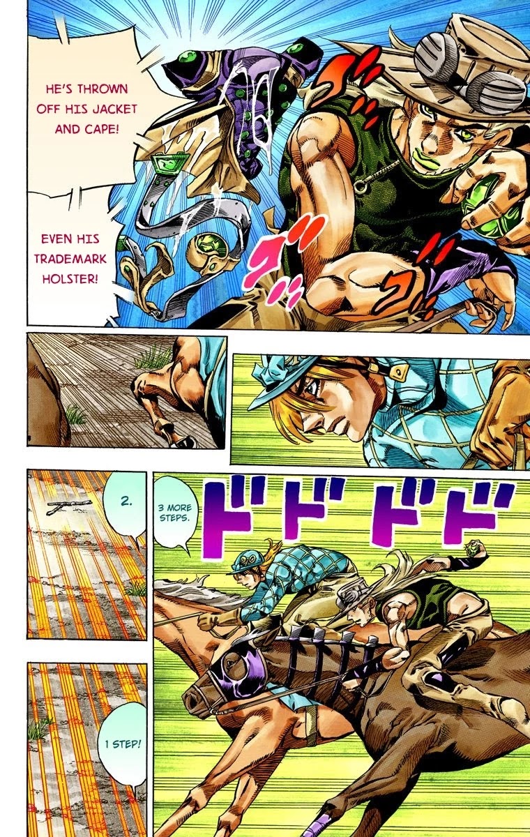 JoJo's Bizarre Adventure Part 7 - Steel Ball Run (Official Colored) Chapter 32 page 28 - Chapter 32: 3rd Stage Goal Canon City