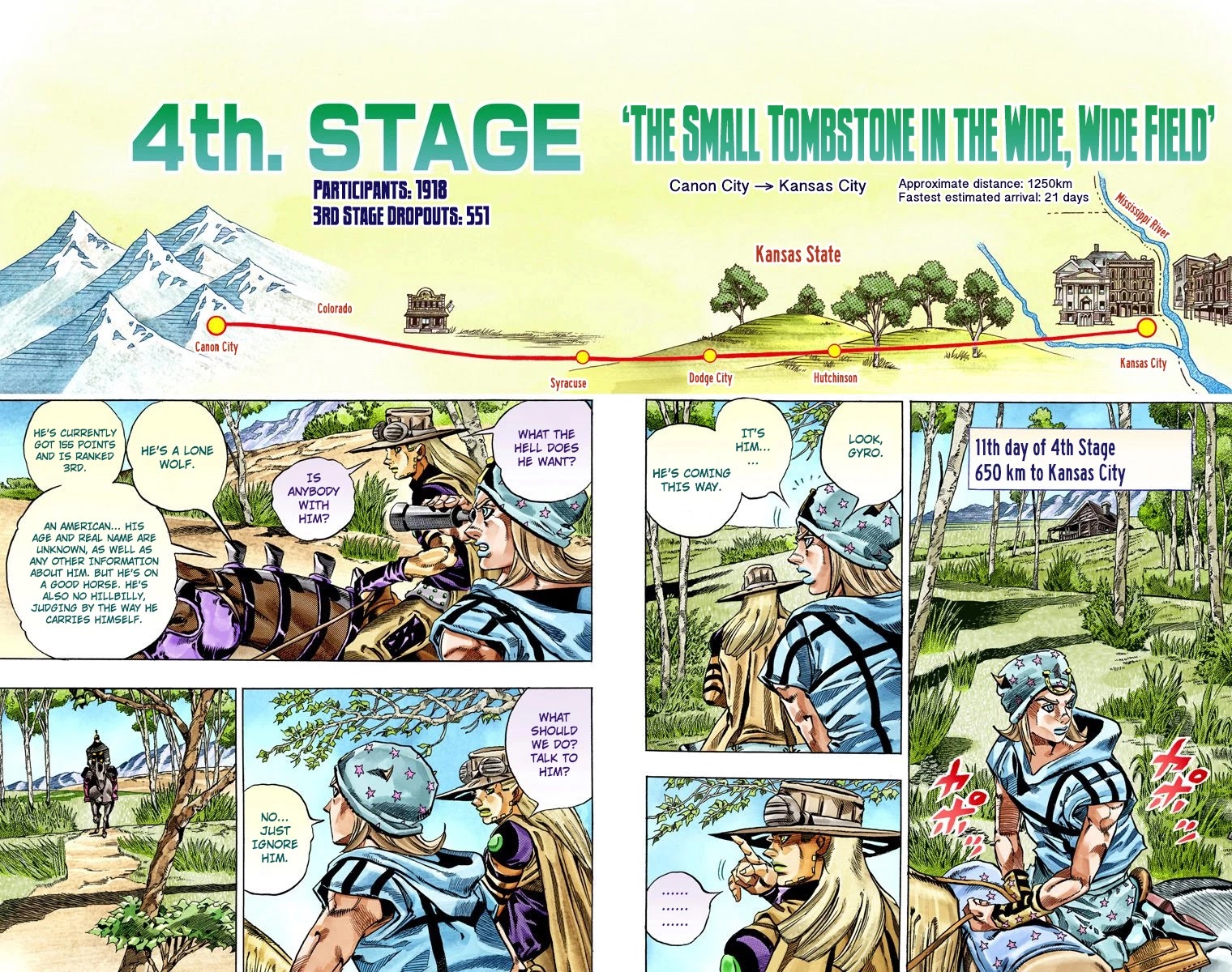 JoJo's Bizarre Adventure Part 7 - Steel Ball Run (Official Colored) Chapter 33 page 3 - Chapter 33: The True Man's World Part 1