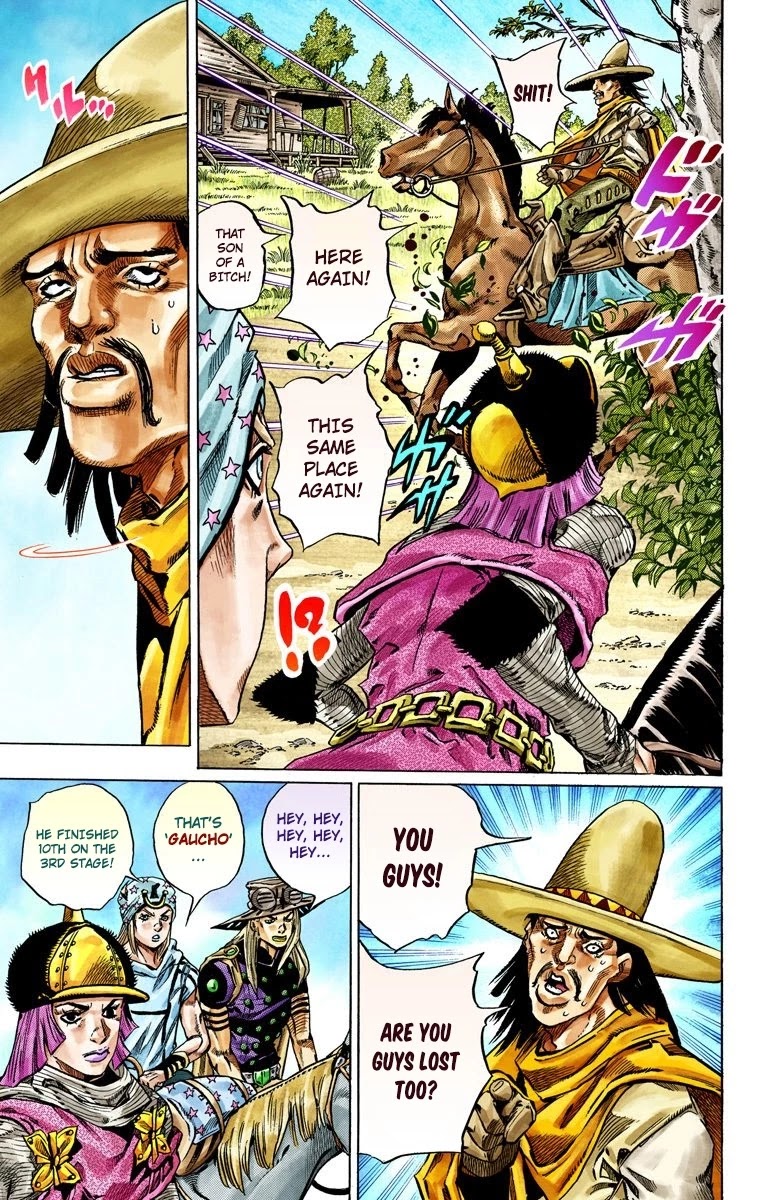 JoJo's Bizarre Adventure Part 7 - Steel Ball Run (Official Colored) Chapter 33 page 38 - Chapter 33: The True Man's World Part 1