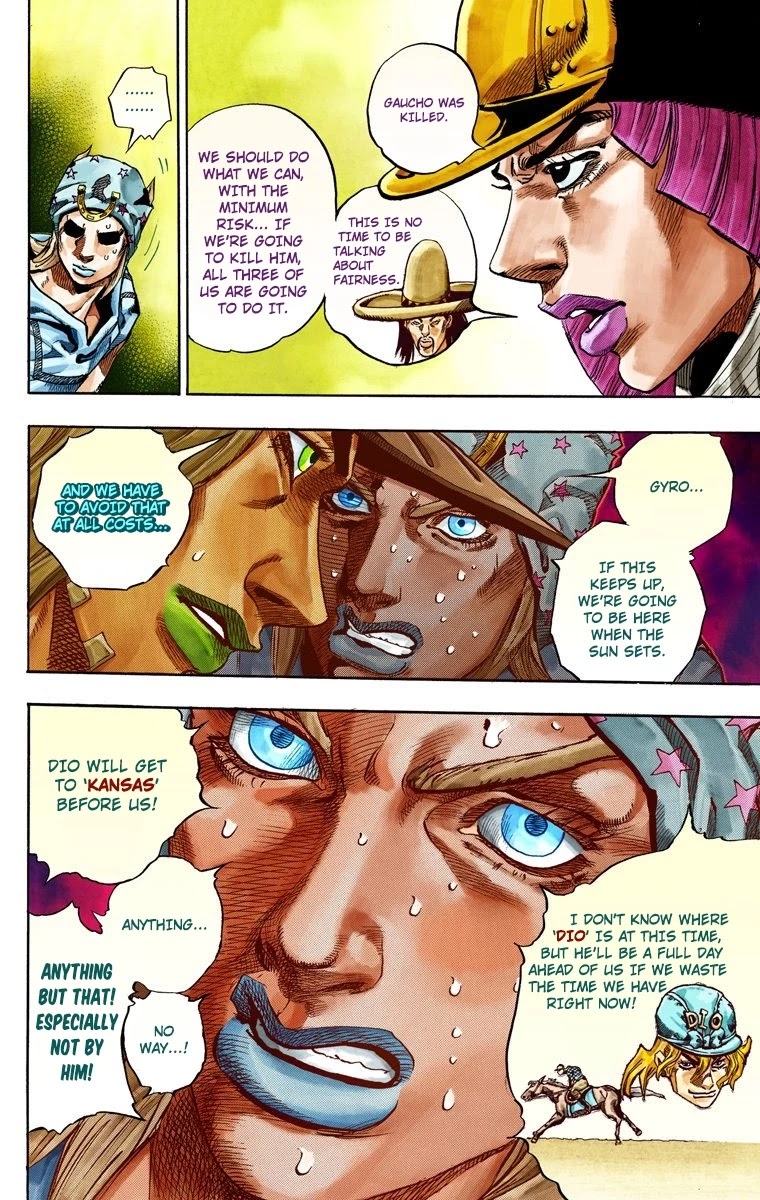 JoJo's Bizarre Adventure Part 7 - Steel Ball Run (Official Colored) Chapter 34 page 12 - Chapter 34: The True Man's World Part 2
