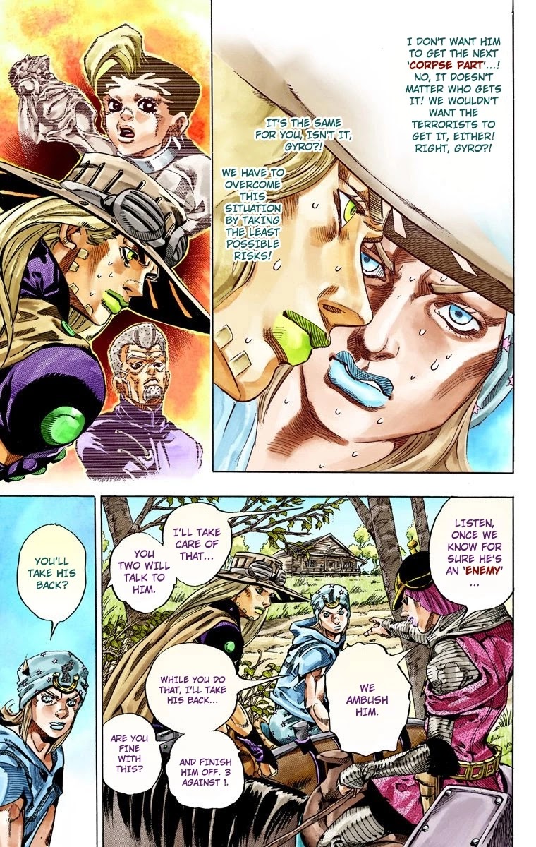 JoJo's Bizarre Adventure Part 7 - Steel Ball Run (Official Colored) Chapter 34 page 13 - Chapter 34: The True Man's World Part 2