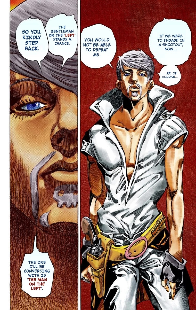 JoJo's Bizarre Adventure Part 7 - Steel Ball Run (Official Colored) Chapter 34 page 22 - Chapter 34: The True Man's World Part 2