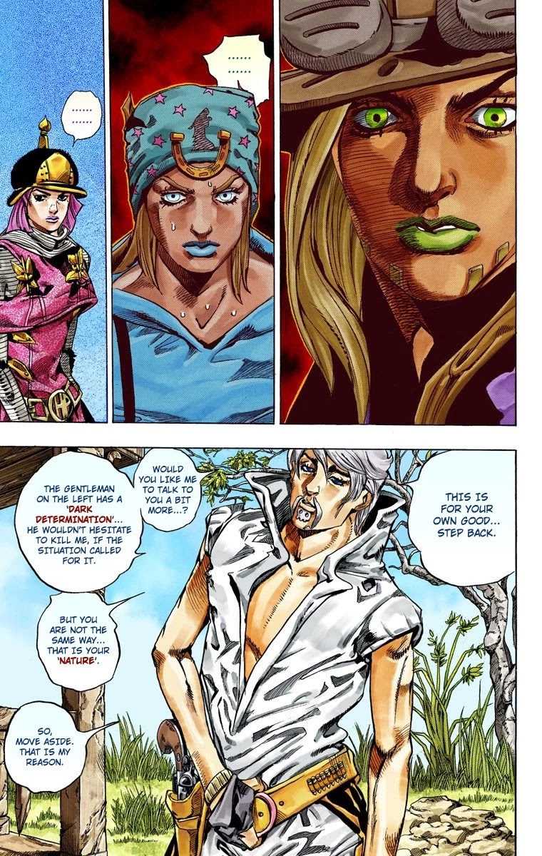 JoJo's Bizarre Adventure Part 7 - Steel Ball Run (Official Colored) Chapter 34 page 23 - Chapter 34: The True Man's World Part 2
