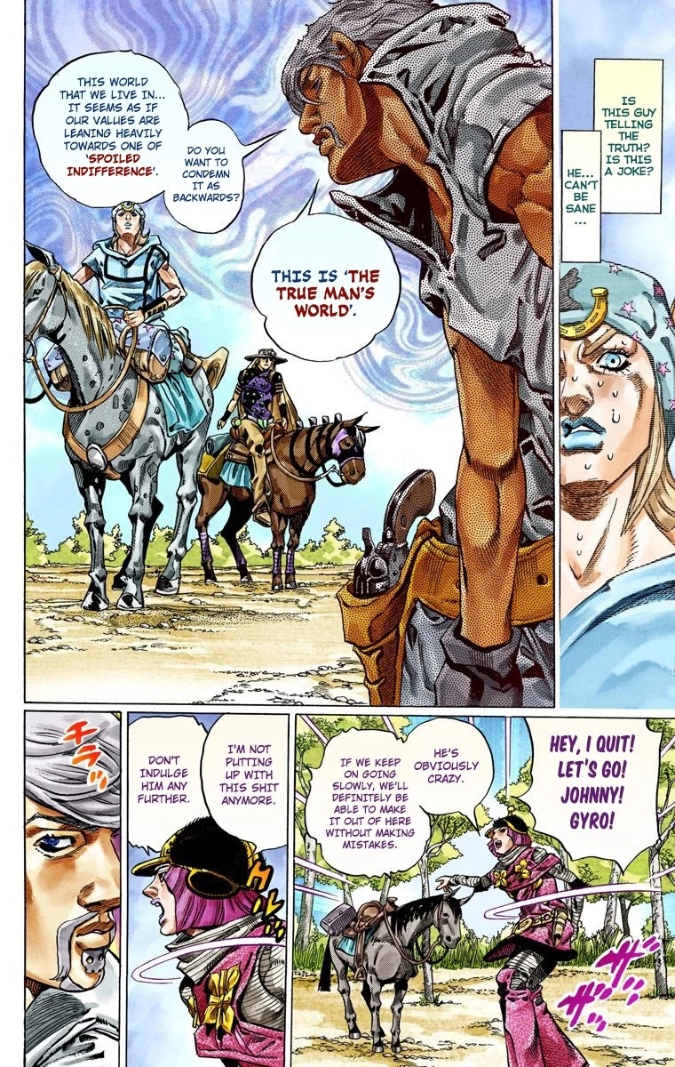 JoJo's Bizarre Adventure Part 7 - Steel Ball Run (Official Colored) Chapter 34 page 33 - Chapter 34: The True Man's World Part 2