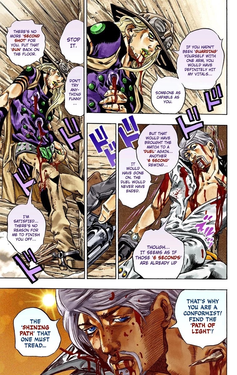 JoJo's Bizarre Adventure Part 7 - Steel Ball Run (Official Colored) Chapter 35 page 42 - Chapter 35: The True Man's World Part 3