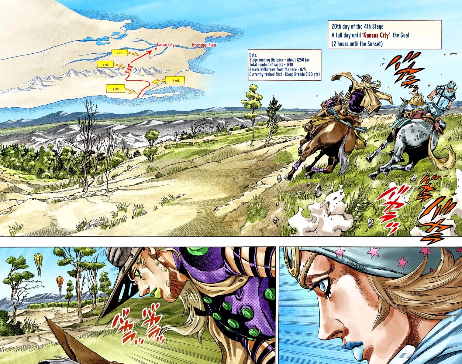 JoJo's Bizarre Adventure Part 7 - Steel Ball Run (Official Colored) Chapter 36 page 3 - Chapter 36: The Green Tombstone Part 1