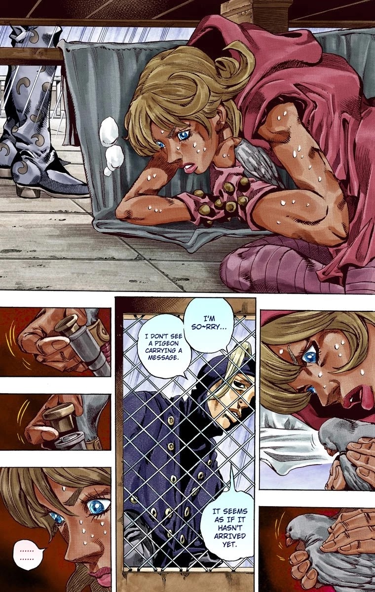 JoJo's Bizarre Adventure Part 7 - Steel Ball Run (Official Colored) Chapter 36 page 38 - Chapter 36: The Green Tombstone Part 1