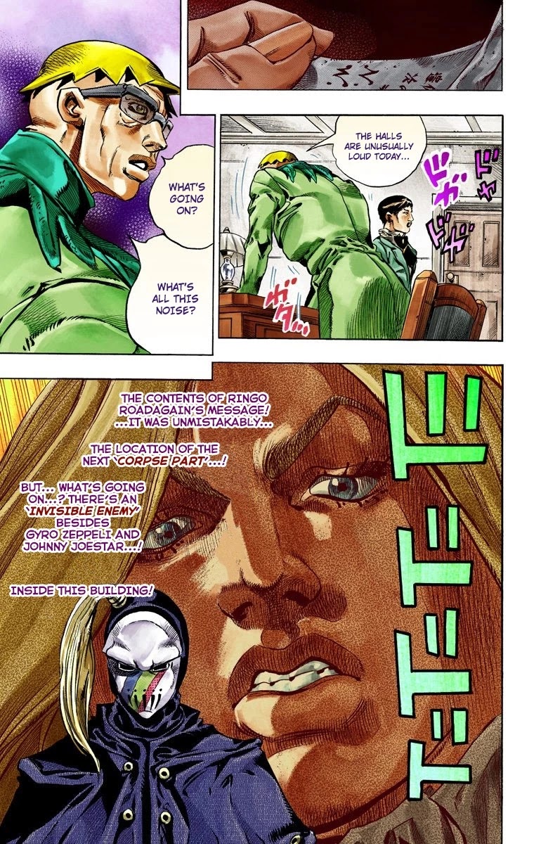 JoJo's Bizarre Adventure Part 7 - Steel Ball Run (Official Colored) Chapter 36 page 57 - Chapter 36: The Green Tombstone Part 1