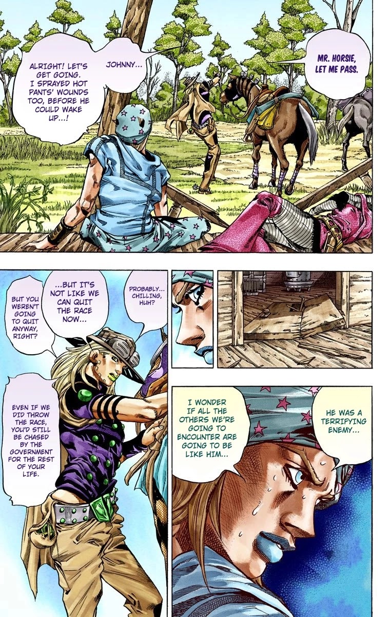 JoJo's Bizarre Adventure Part 7 - Steel Ball Run (Official Colored) Chapter 36 page 7 - Chapter 36: The Green Tombstone Part 1