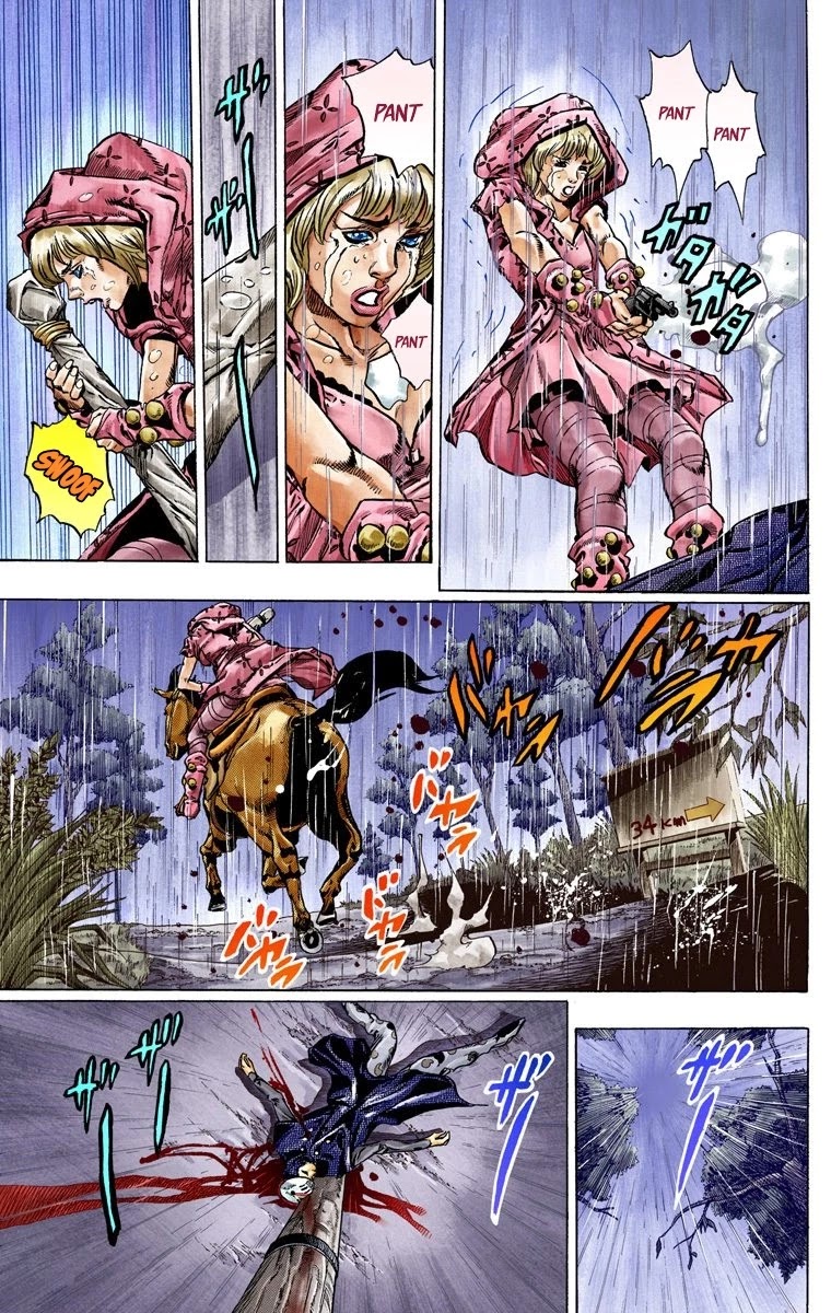 JoJo's Bizarre Adventure Part 7 - Steel Ball Run (Official Colored) Chapter 38 page 15 - Chapter 38: Catch the Rainbow (On That Stormy Night) Part 1