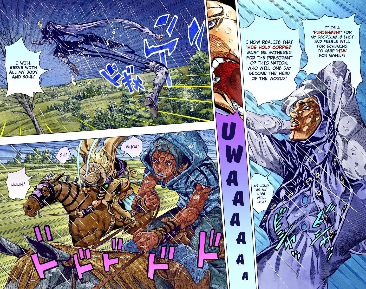 JoJo's Bizarre Adventure Part 7 - Steel Ball Run (Official Colored) Chapter 38 page 18 - Chapter 38: Catch the Rainbow (On That Stormy Night) Part 1