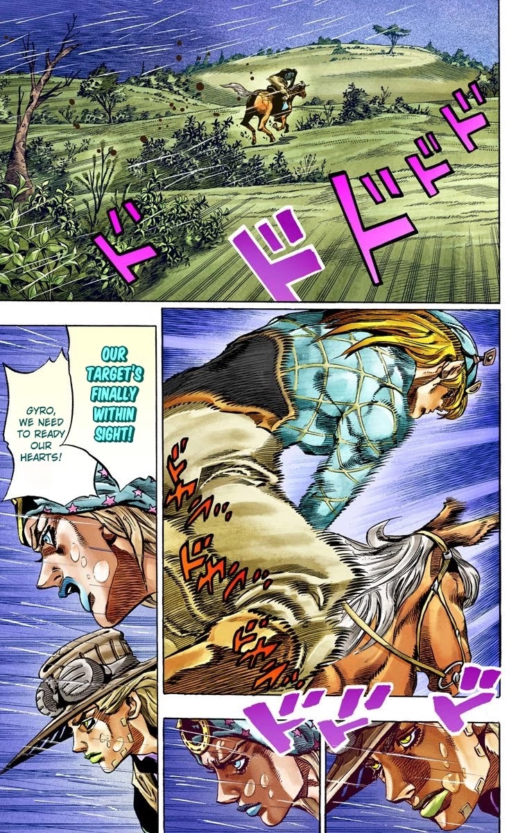 JoJo's Bizarre Adventure Part 7 - Steel Ball Run (Official Colored) Chapter 38 page 20 - Chapter 38: Catch the Rainbow (On That Stormy Night) Part 1