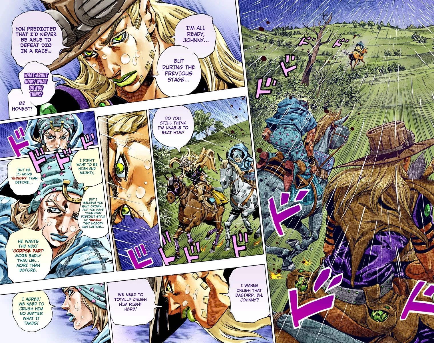 JoJo's Bizarre Adventure Part 7 - Steel Ball Run (Official Colored) Chapter 38 page 21 - Chapter 38: Catch the Rainbow (On That Stormy Night) Part 1