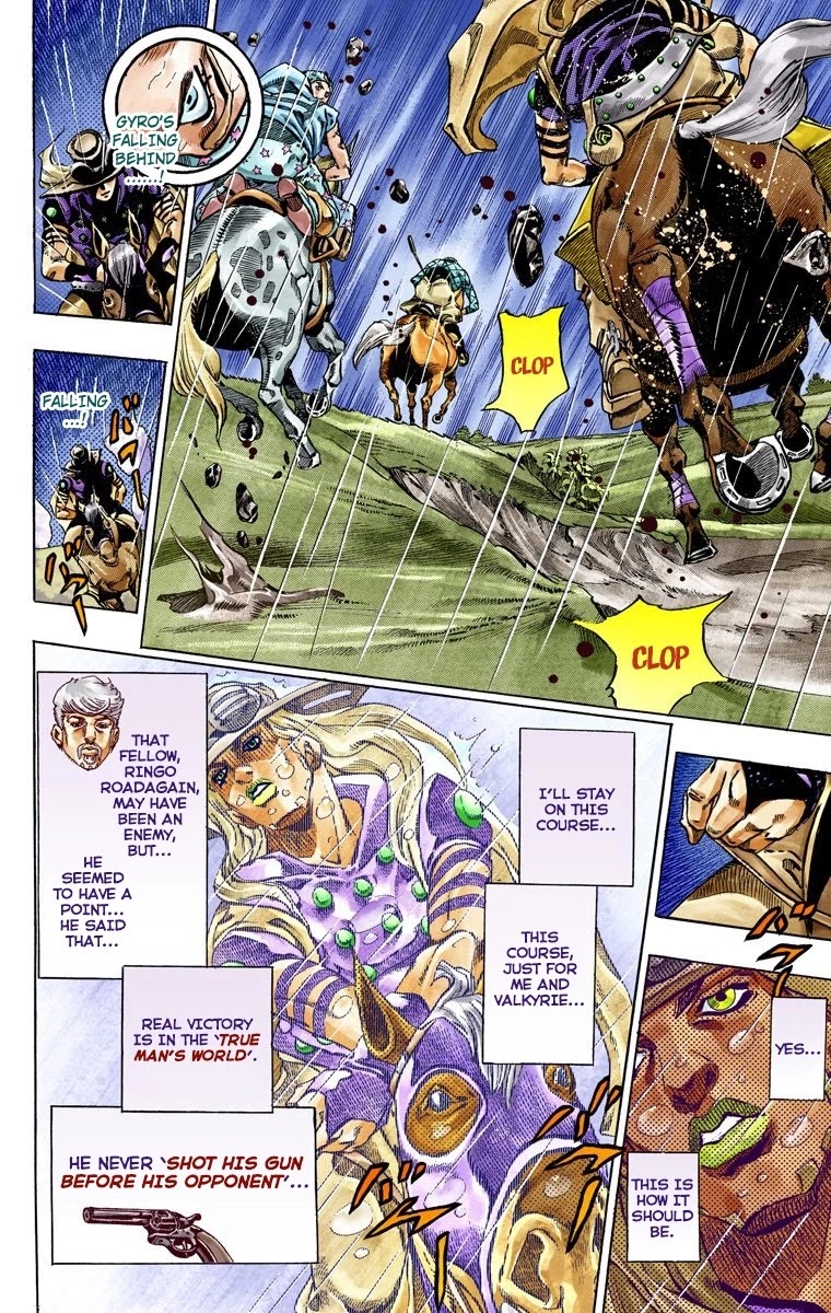 JoJo's Bizarre Adventure Part 7 - Steel Ball Run (Official Colored) Chapter 38 page 38 - Chapter 38: Catch the Rainbow (On That Stormy Night) Part 1